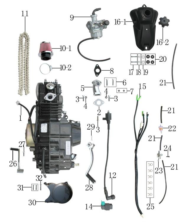 Chinese 125Cc Atv Wiring Diagram - Electric Start Wiring Harness Loom